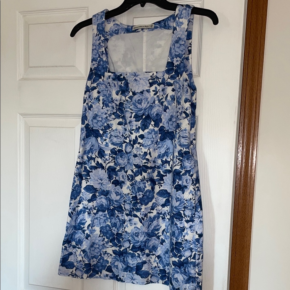 Abercrombie & Fitch White and Blue Floral Mini Dress